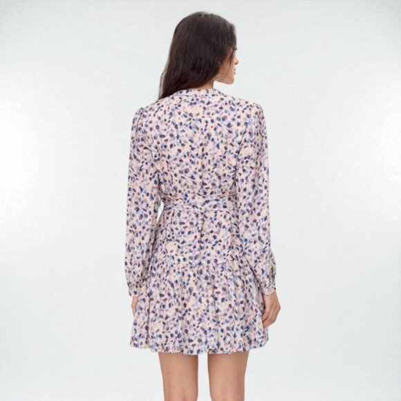 NWT Greylin Kai Tie Waist Relaxed Fit Bubble Hem Mini Dress Pink Dot - Picture 14 of 14